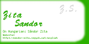 zita sandor business card