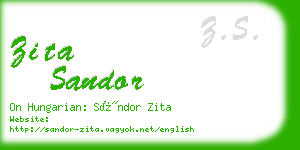 zita sandor business card